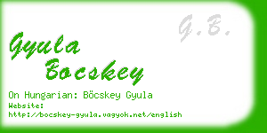 gyula bocskey business card